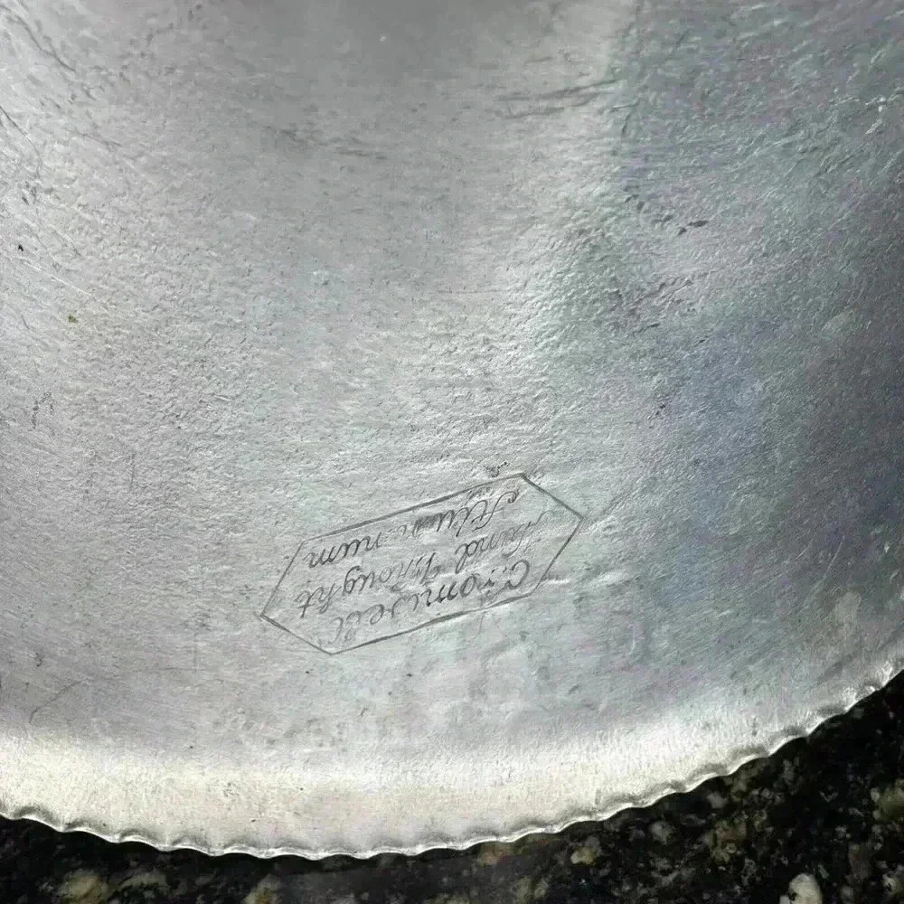 Vintage Cromwell Hand Wrought Hammered Aluminum Basket W/fruit Designs&Handle! - Picture 14 of 16